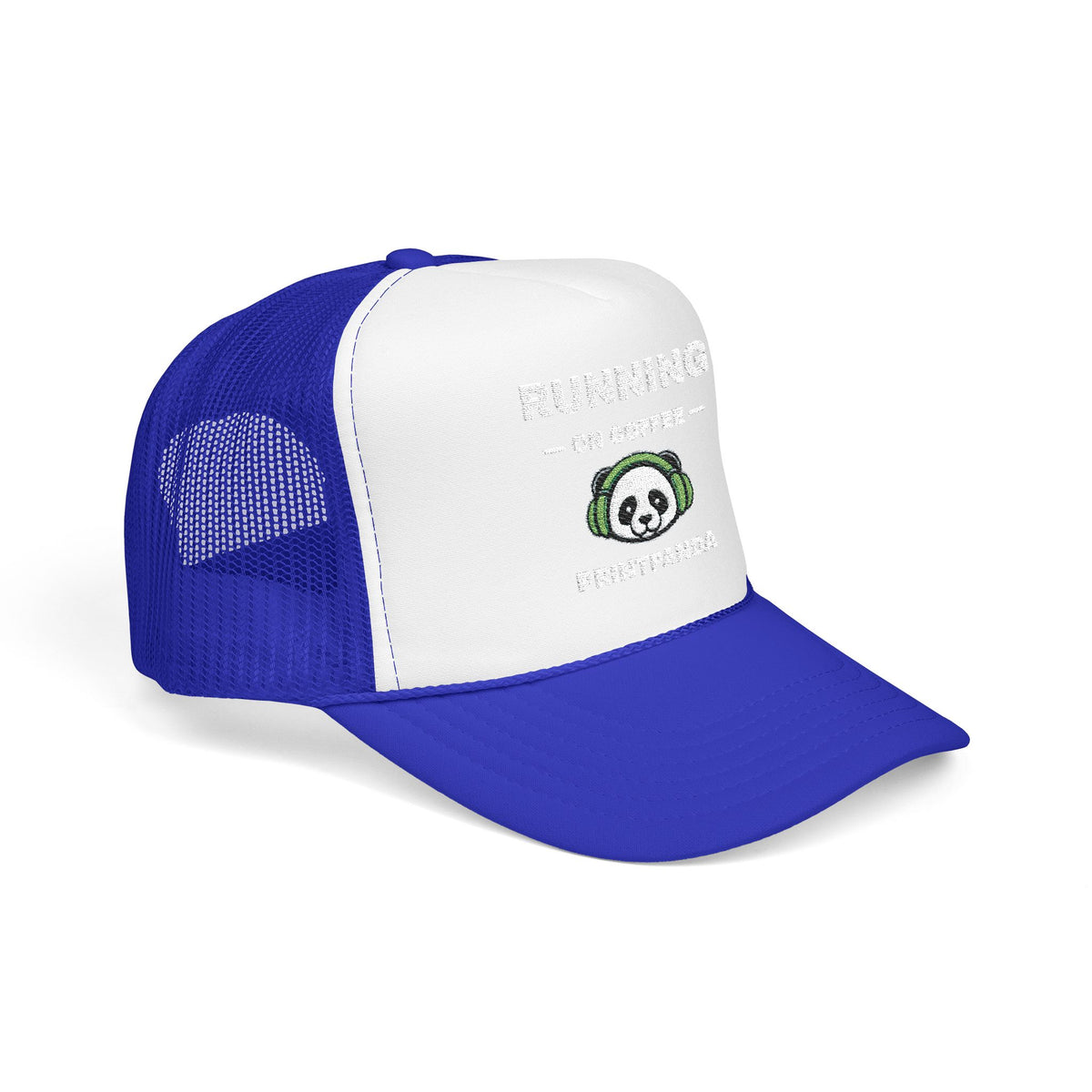 PRINTPANDA Running on Coffee Trucker Hat - One Size, Dark Colors, Embroidered