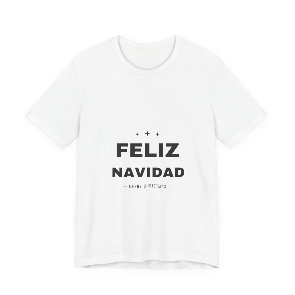 PRINTPANDA Feliz Navidad T-Shirt - Spanish Christmas Design, White, S-2XL