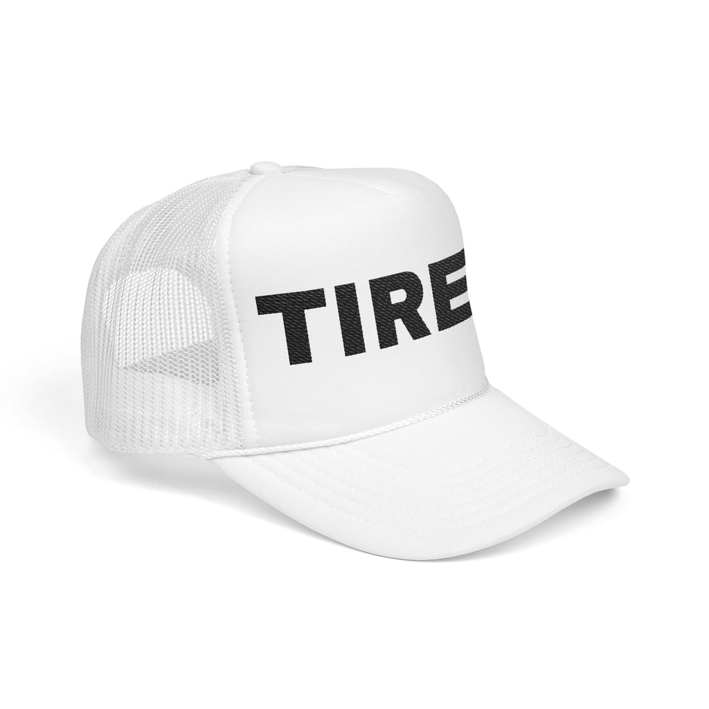 Tired Embroidered Trucker Hat – Light — product photo