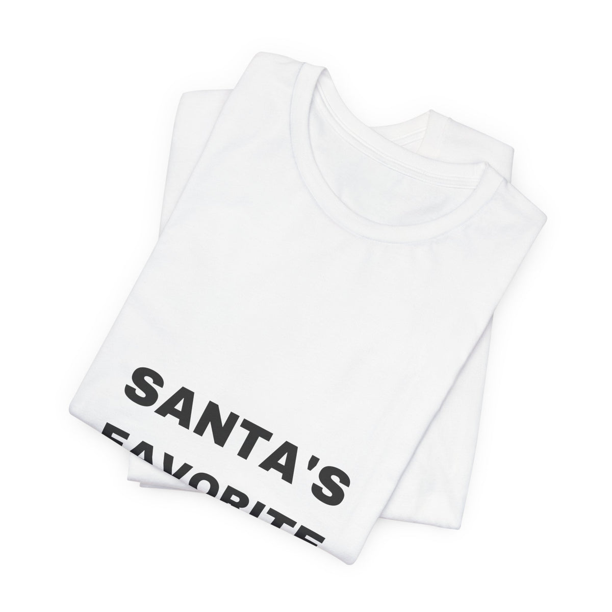 PRINTPANDA Santa's Favorite Teacher T-Shirt - White, S-2XL, Printed to Order
