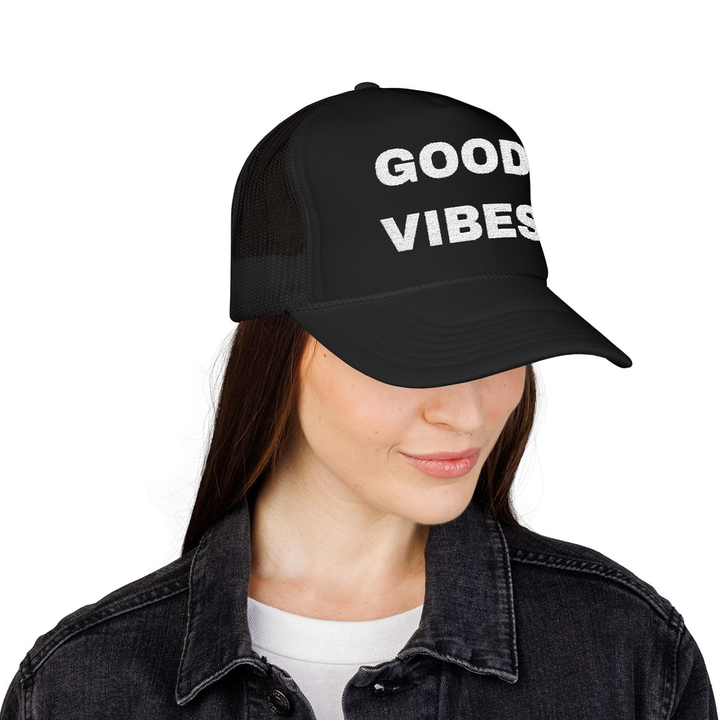 Good Vibes Embroidered Trucker Hat – Dark — product photo