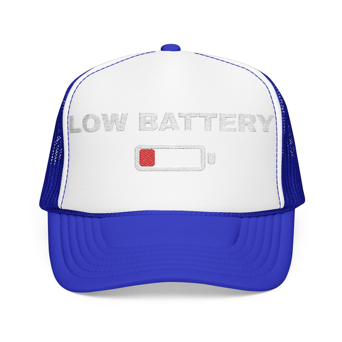 Low Battery Embroidered Trucker Hat — product photo