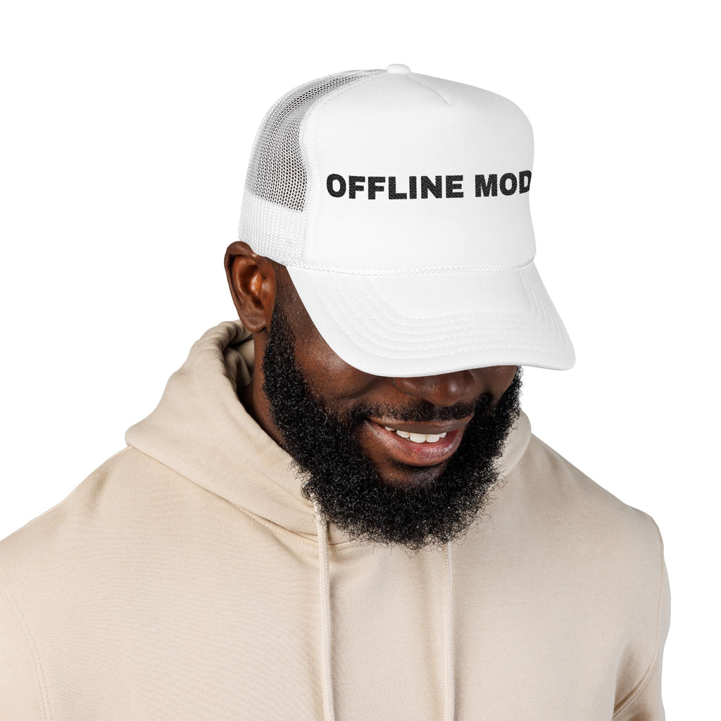 Offline Mode Embroidered Trucker Hat – Light — product photo