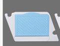 Blue diamond style wall-mounted soap holder with lid, front view