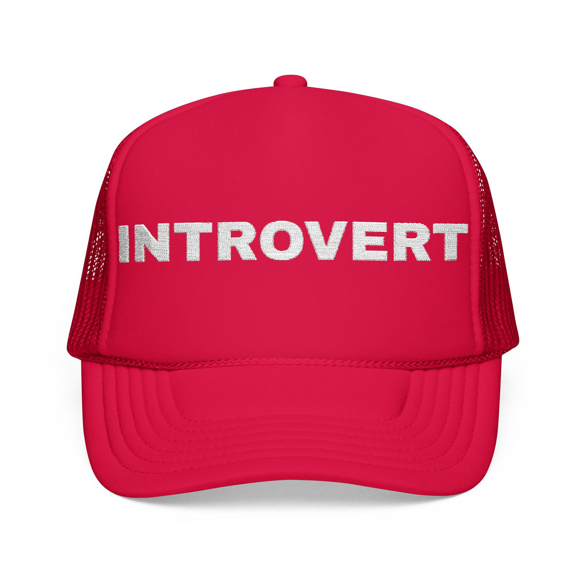 Introvert Embroidered Trucker Hat – Dark — product photo