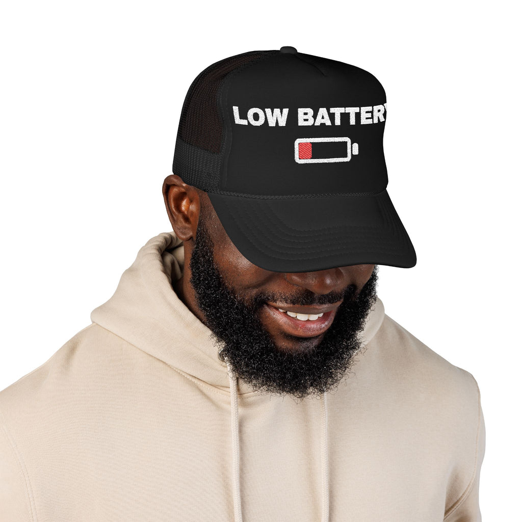 Low Battery Embroidered Trucker Hat — product photo