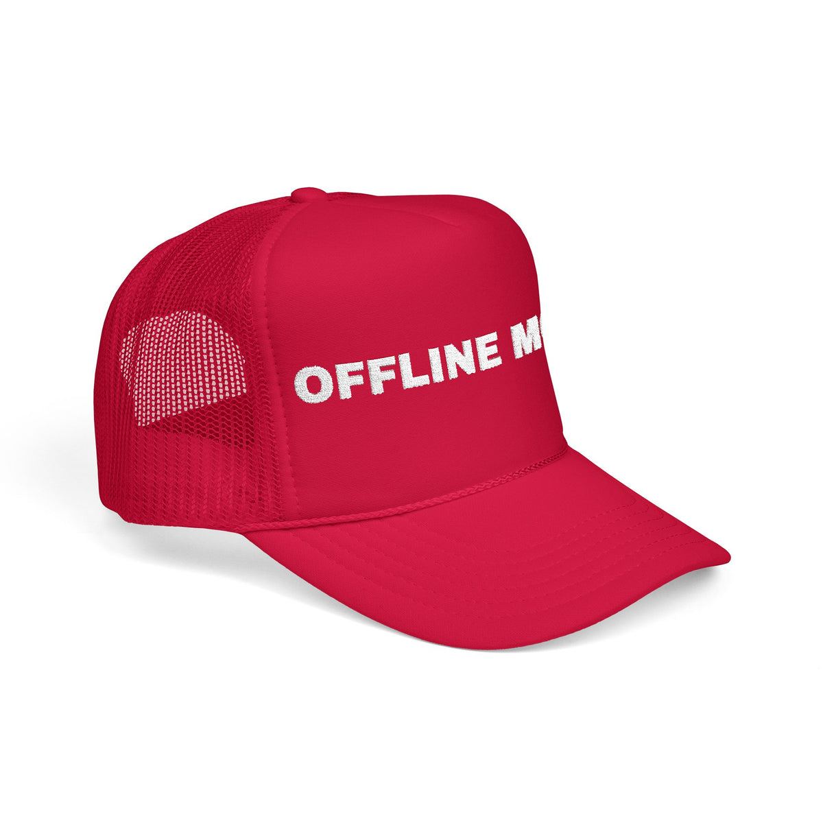 PRINTPANDA Offline Mode Trucker Hat - One Size, Dark Colors, Embroidered