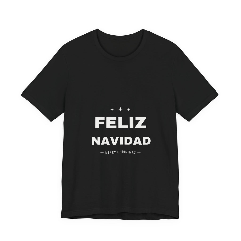 PRINTPANDA Feliz Navidad T-Shirt - Spanish Christmas Design, Black or Red, S-2XL