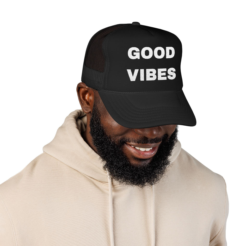 Good Vibes Embroidered Trucker Hat – Dark — product photo