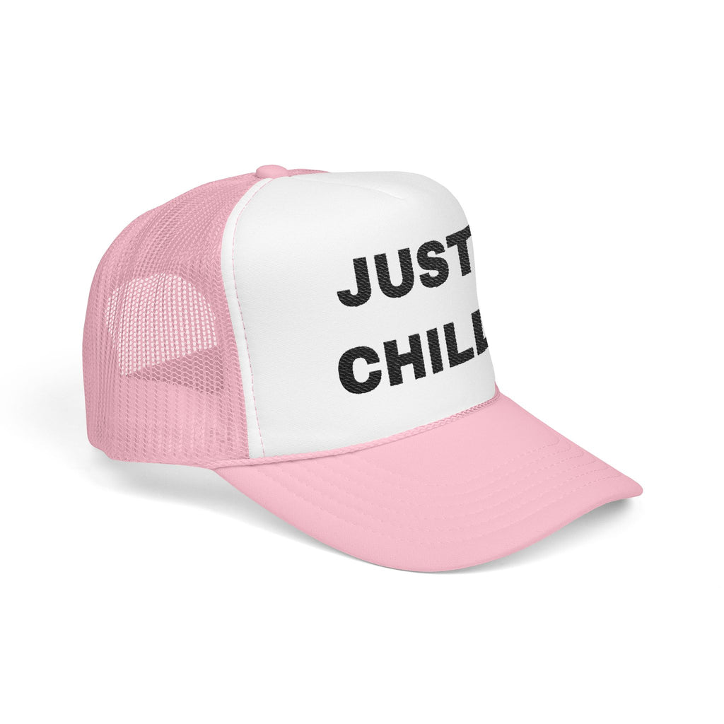 Just Chill Embroidered Trucker Hat – Light — product photo