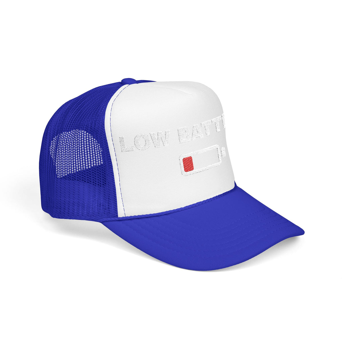 Low Battery Embroidered Trucker Hat — product photo