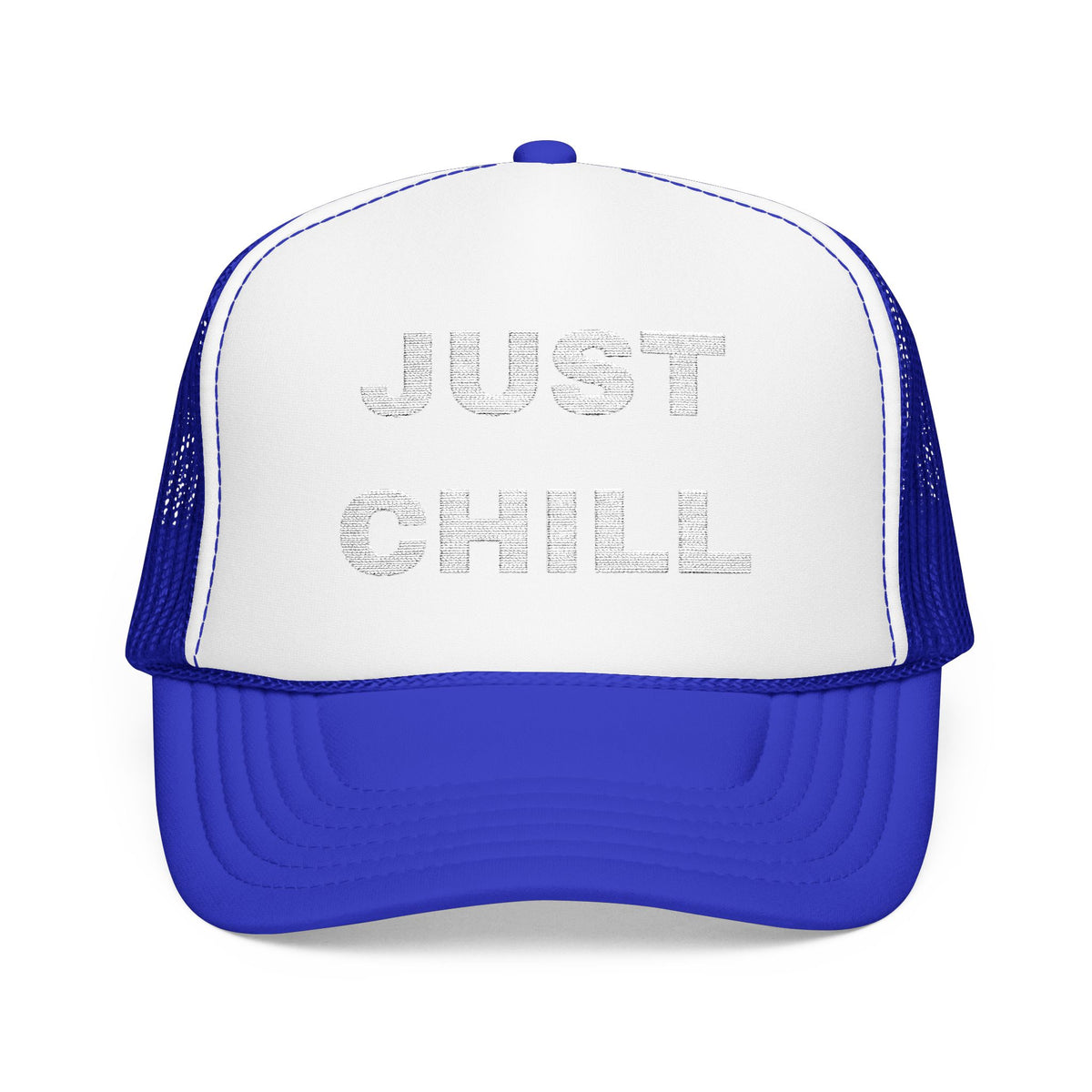 Just Chill Embroidered Trucker Hat – Dark — product photo