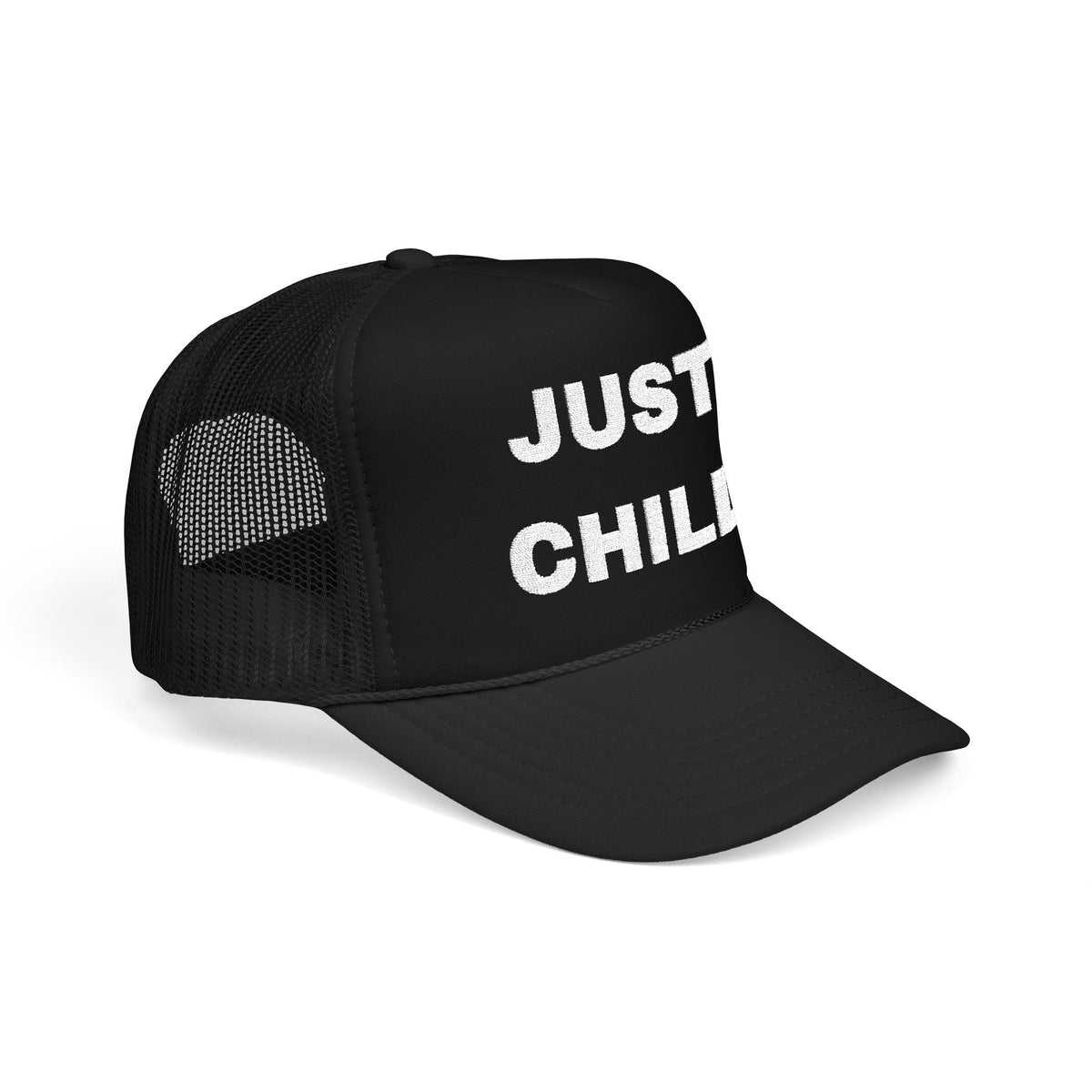 Just Chill Embroidered Trucker Hat – Dark — product photo