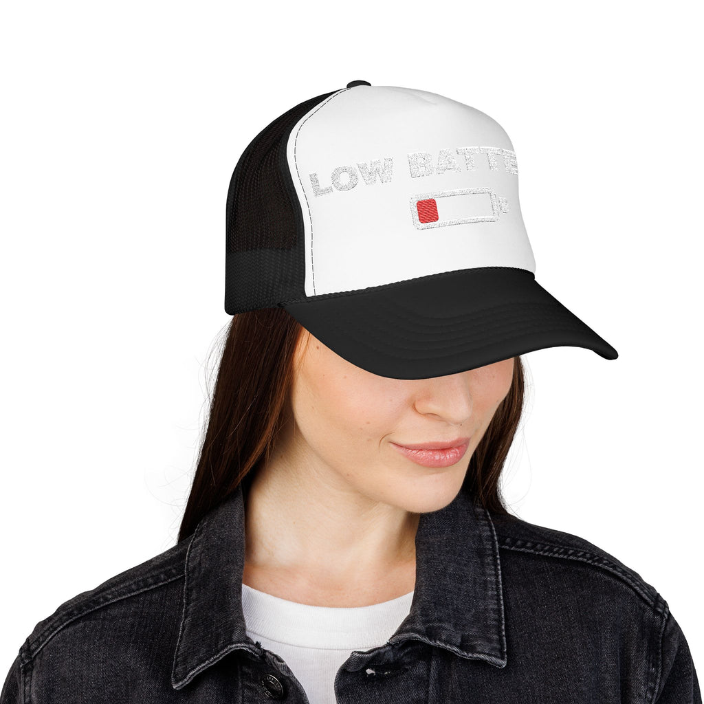 Low Battery Embroidered Trucker Hat — product photo