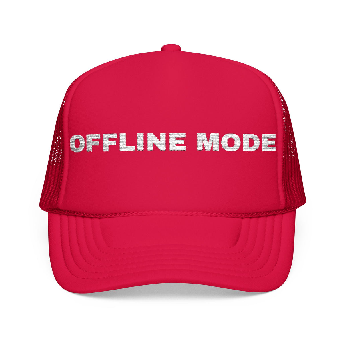 PRINTPANDA Offline Mode Trucker Hat - One Size, Dark Colors, Embroidered