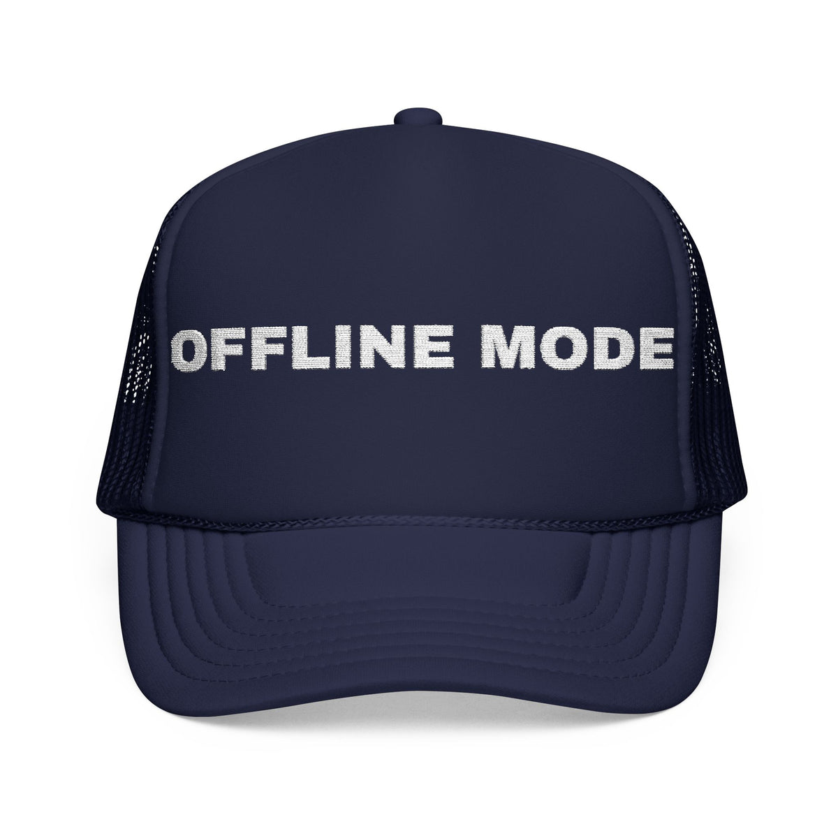 PRINTPANDA Offline Mode Trucker Hat - One Size, Dark Colors, Embroidered
