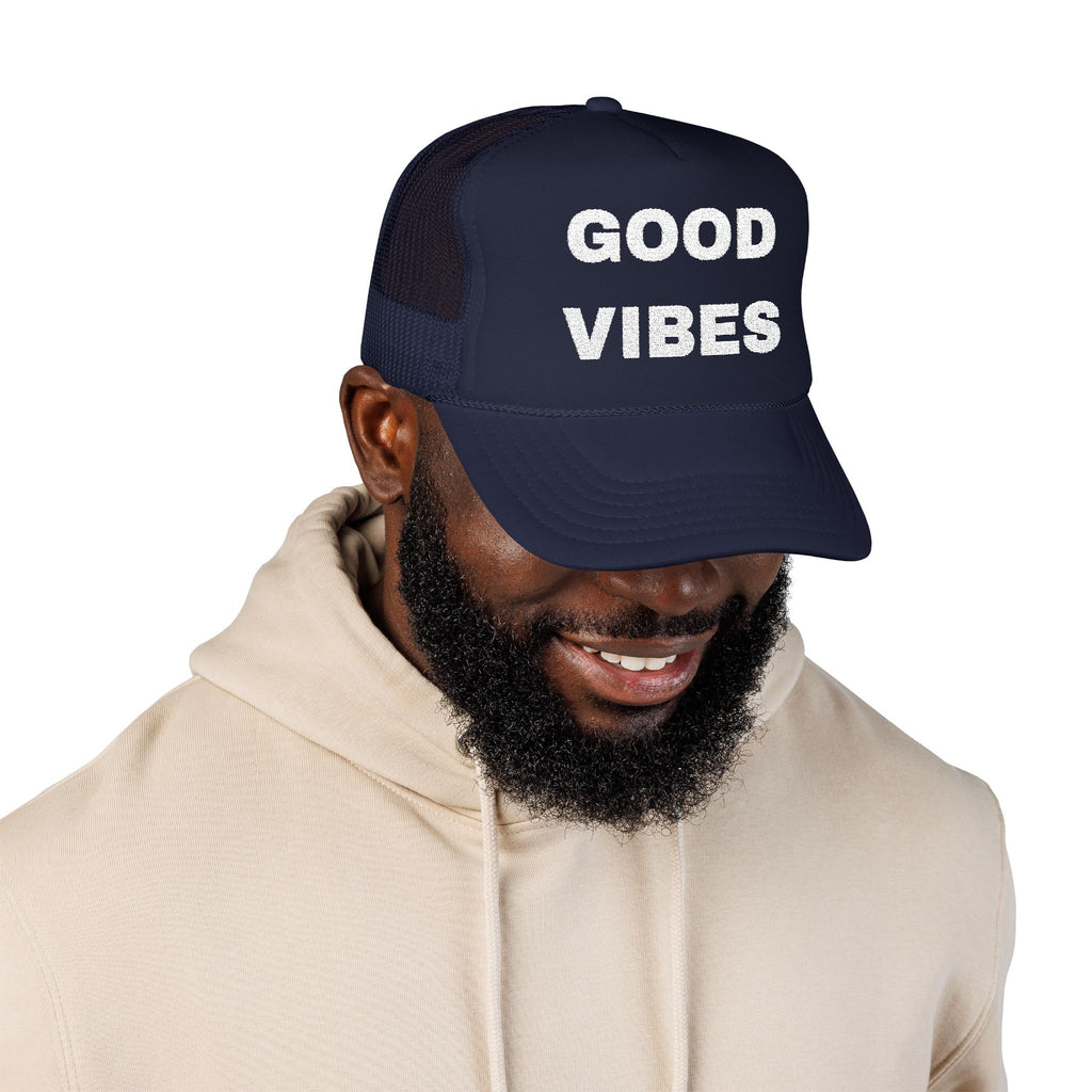 Good Vibes Embroidered Trucker Hat – Dark — product photo