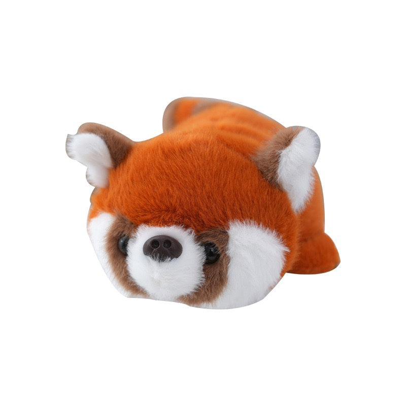 Reversible red panda plush toy, red panda side, front view
