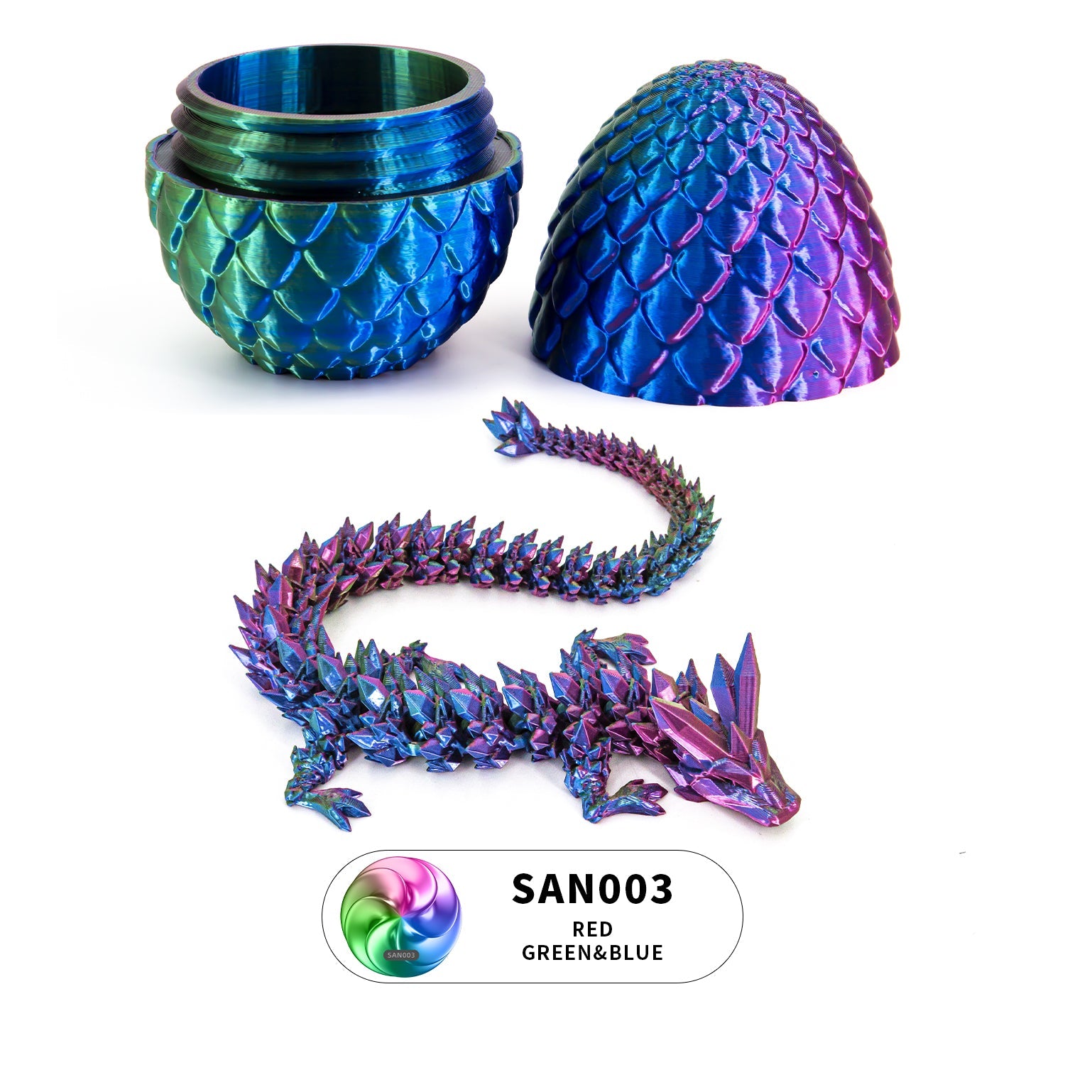 3D Printed Crystal Dragon Egg Set - PRINTPANDA GROUP LLC image 3