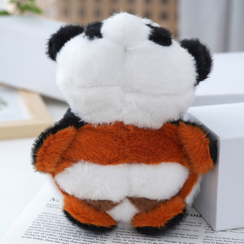 Reversible plush flipped to giant panda side, back view