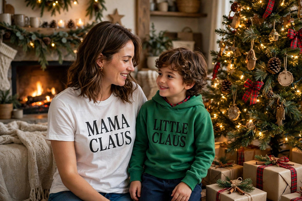 Mama Claus shirt worn matching family Christmas