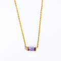 Birthstone Zircon Pendant Necklace – Stainless Steel — original supplier reference