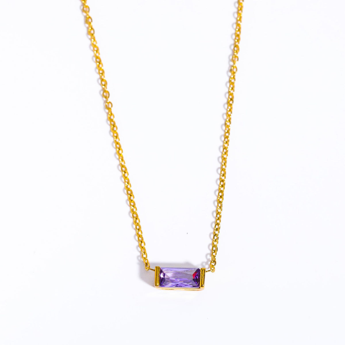 Birthstone Zircon Pendant Necklace – Stainless Steel — original supplier reference